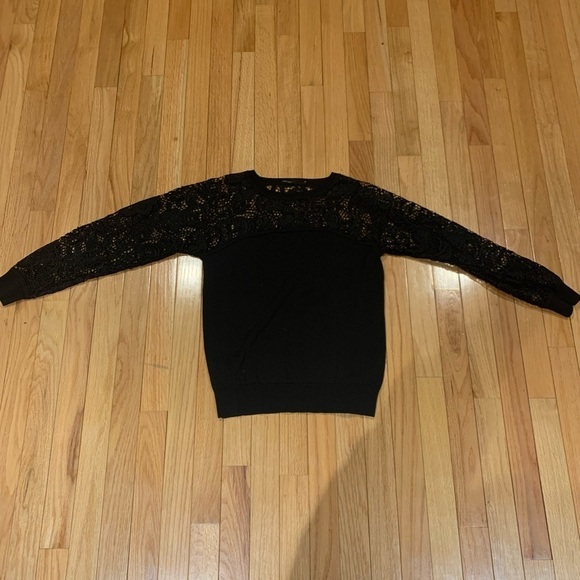 Karen Millen Black Long Sleeve with Cut Out Top Size Medium - Picture 1 of 8